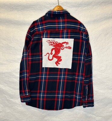 Fireball Upcycled Back Patch Flannel Shirt - size XXL - image3